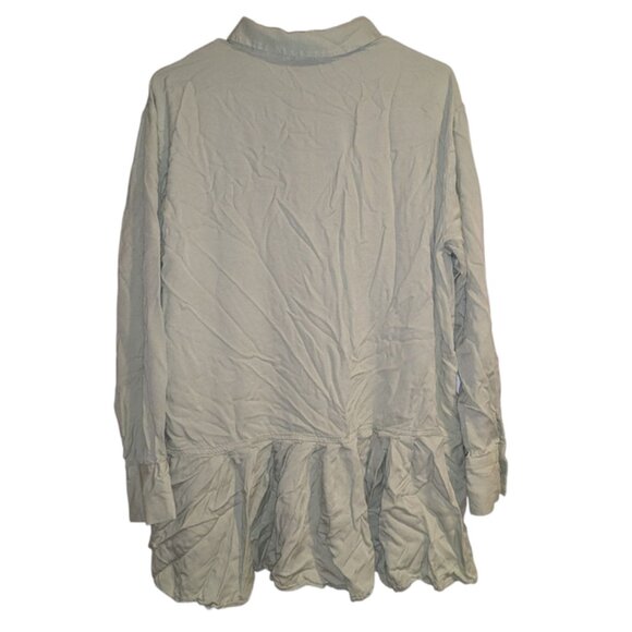 Miss Selfridge ASOS Long Sleeve Drop Waist Short Button Front Down Shirt Dress L - Picture 7 of 7